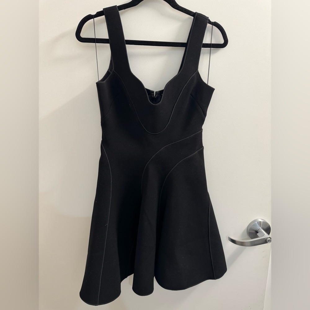 Acler Black Sweetheart Fit and Flare Mini Dress